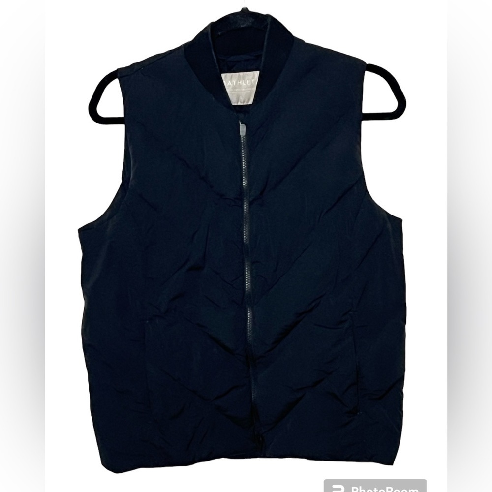 Athleta Black Nylon & Goose Down Blend Vest Sz Small